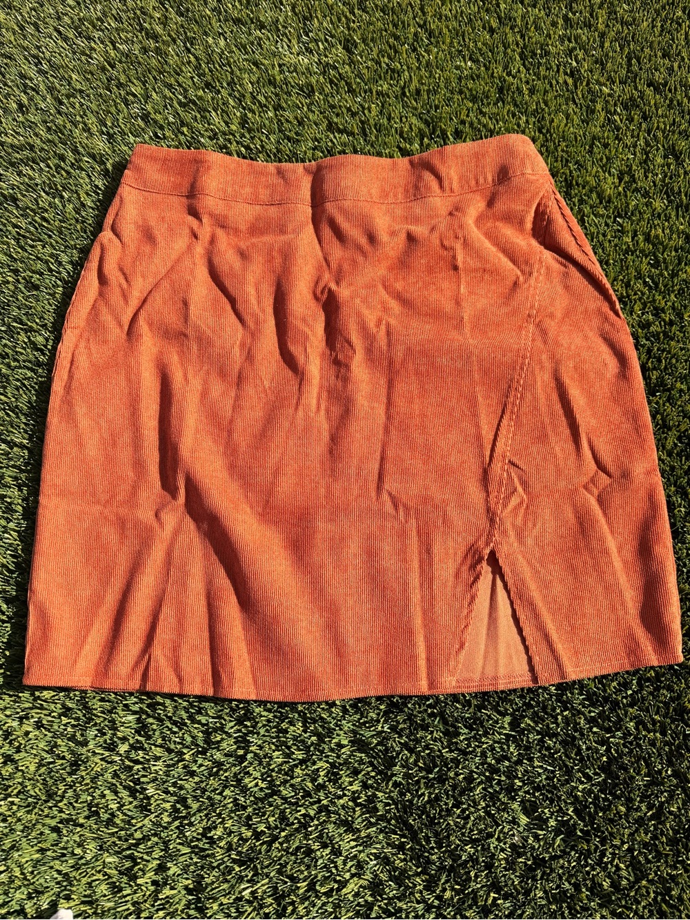 SHEIN Rust Orange Mini Skirt with Front Slit